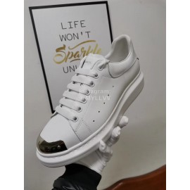 Alexander Mcqueen New Silk Leather Casual Shoes For Men And Women White