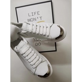 Alexander Mcqueen New Silk Leather Casual Shoes For Men And Women White