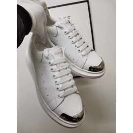 Alexander Mcqueen New Silk Leather Casual Shoes For Men And Women White