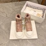 Alexander Mcqueen Autumn Winter New Wool High Top Casual Shoes For Women Coffee