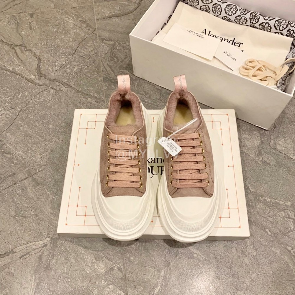 Alexander Mcqueen Autumn Winter New Wool Casual Shoes For Women Coffee