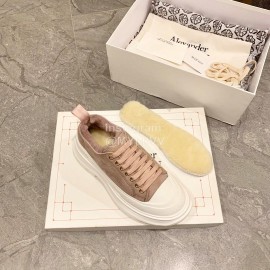 Alexander Mcqueen Autumn Winter New Wool Casual Shoes For Women Coffee