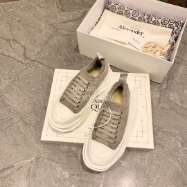 Alexander Mcqueen Autumn Winter New Wool Casual Shoes For Women Gray