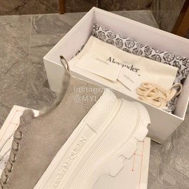 Alexander Mcqueen Autumn Winter New Wool Casual Shoes For Women Gray
