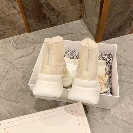 Alexander Mcqueen Autumn Winter New Wool High Top Casual Shoes For Women Beige