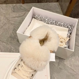 Alexander Mcqueen Autumn Winter New Wool High Top Casual Shoes For Women Beige