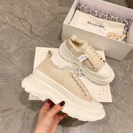 Alexander Mcqueen Autumn Winter New Wool Casual Shoes For Women Beige