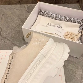Alexander Mcqueen Autumn Winter New Wool Casual Shoes For Women Beige
