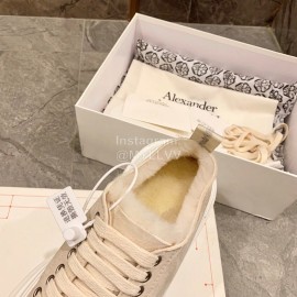 Alexander Mcqueen Autumn Winter New Wool Casual Shoes For Women Beige