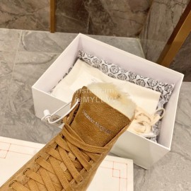 Alexander Mcqueen Autumn Winter New Wool High Top Casual Shoes For Women Brown