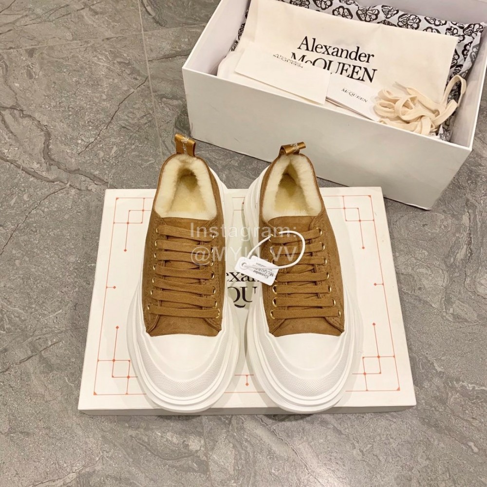 Alexander Mcqueen Autumn Winter New Wool Casual Shoes For Women Brown
