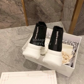 Alexander Mcqueen Autumn Winter New Wool High Top Casual Shoes For Women Black