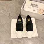 Alexander Mcqueen Autumn Winter New Wool Casual Shoes For Women Black