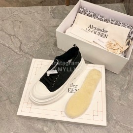 Alexander Mcqueen Autumn Winter New Wool Casual Shoes For Women Black