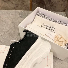 Alexander Mcqueen Autumn Winter New Wool Casual Shoes For Women Black