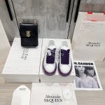 Alexander Mcqueen Fashion Silk Calf Leather Thick Sole Casual Shoes For Men And Women Black