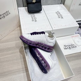 Alexander Mcqueen Fashion Silk Calf Leather Thick Sole Casual Shoes For Men And Women Black