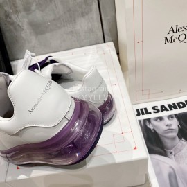 Alexander Mcqueen Fashion Silk Calf Leather Thick Sole Casual Shoes For Men And Women Black