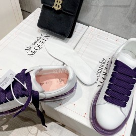 Alexander Mcqueen Fashion Silk Calf Leather Thick Sole Casual Shoes For Men And Women Black