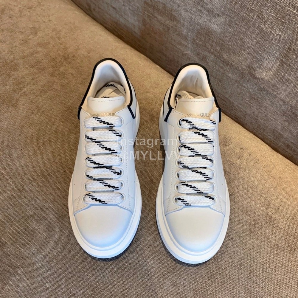 Alexander Mcqueen New Calf Leather Thick Sole Casual Shoes For Women White