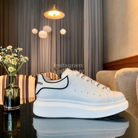 Alexander Mcqueen New Calf Leather Thick Sole Casual Shoes For Women White