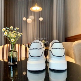Alexander Mcqueen New Calf Leather Thick Sole Casual Shoes For Women White