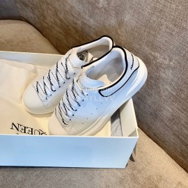 Alexander Mcqueen New Calf Leather Thick Sole Casual Shoes For Women White