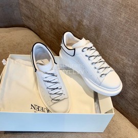 Alexander Mcqueen New Calf Leather Thick Sole Casual Shoes For Women White