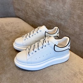 Alexander Mcqueen New Calf Leather Thick Sole Casual Shoes For Women White