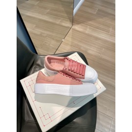 Alexander Mcqueen Spring Simple Casual Canvas Shoes For Women Rose Red