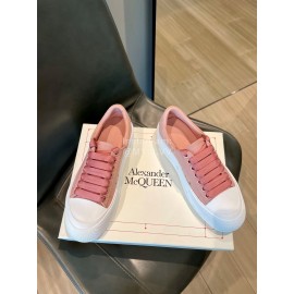 Alexander Mcqueen Spring Simple Casual Canvas Shoes For Women Rose Red