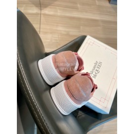 Alexander Mcqueen Spring Simple Casual Canvas Shoes For Women Rose Red