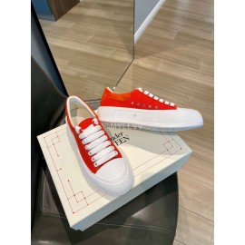 Alexander Mcqueen Spring Simple Casual Canvas Shoes For Women Orange