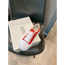 Alexander Mcqueen Spring Simple Casual Canvas Shoes For Women Orange