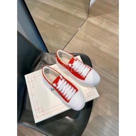 Alexander Mcqueen Spring Simple Casual Canvas Shoes For Women Orange