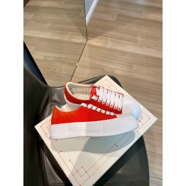 Alexander Mcqueen Spring Simple Casual Canvas Shoes For Women Orange