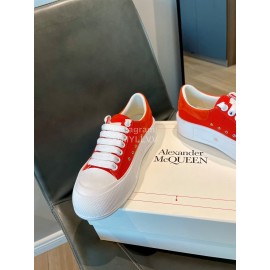 Alexander Mcqueen Spring Simple Casual Canvas Shoes For Women Orange