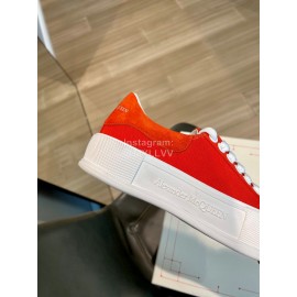 Alexander Mcqueen Spring Simple Casual Canvas Shoes For Women Orange