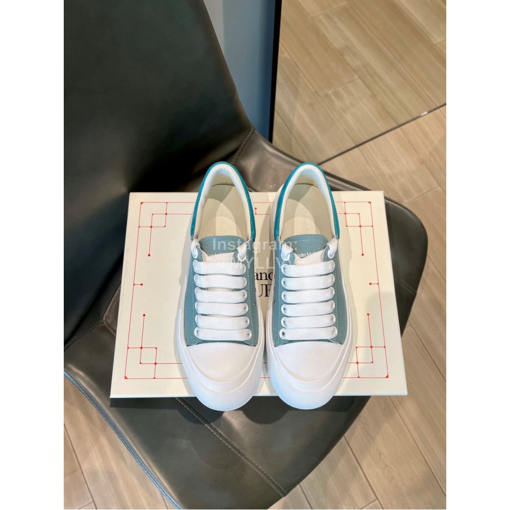 Alexander Mcqueen Spring Simple Green Casual Canvas Shoes For Women