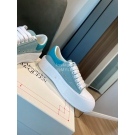 Alexander Mcqueen Spring Simple Green Casual Canvas Shoes For Women