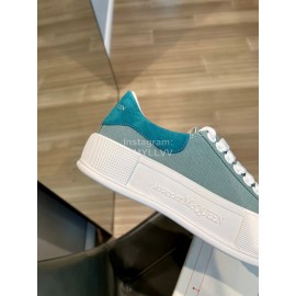 Alexander Mcqueen Spring Simple Green Casual Canvas Shoes For Women