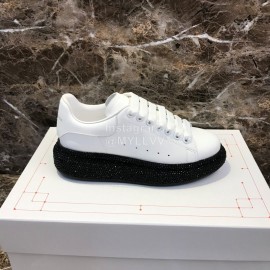 Alexander Mcqueen New Silk Leather Casual Shoes For Men And Women White