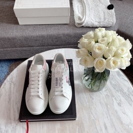 Alexander Mcqueen New Silk Leather Dog Printed Casual Shoes For Men And Women