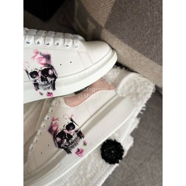 Alexander Mcqueen New Silk Leather Dog Printed Casual Shoes For Men And Women