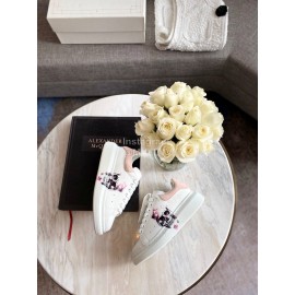 Alexander Mcqueen New Silk Leather Dog Printed Casual Shoes For Men And Women