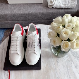 Alexander Mcqueen New Silk Leather Flower Printed Casual Shoes For Men And Women