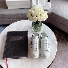 Alexander Mcqueen New Silk Leather Printed Casual Shoes For Men And Women