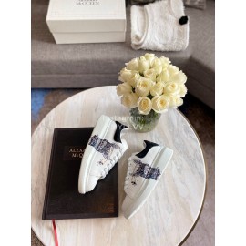 Alexander Mcqueen New Silk Leather Printed Casual Shoes For Men And Women