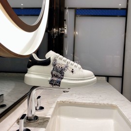 Alexander Mcqueen New Silk Leather Printed Casual Shoes For Men And Women