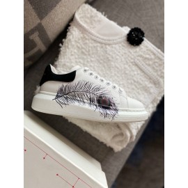 Alexander Mcqueen Fashion Silk Leather Printed Casual Shoes For Men And Women